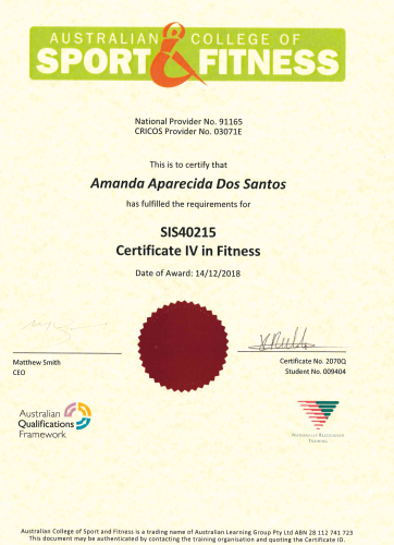 Certificate IV in Fitness